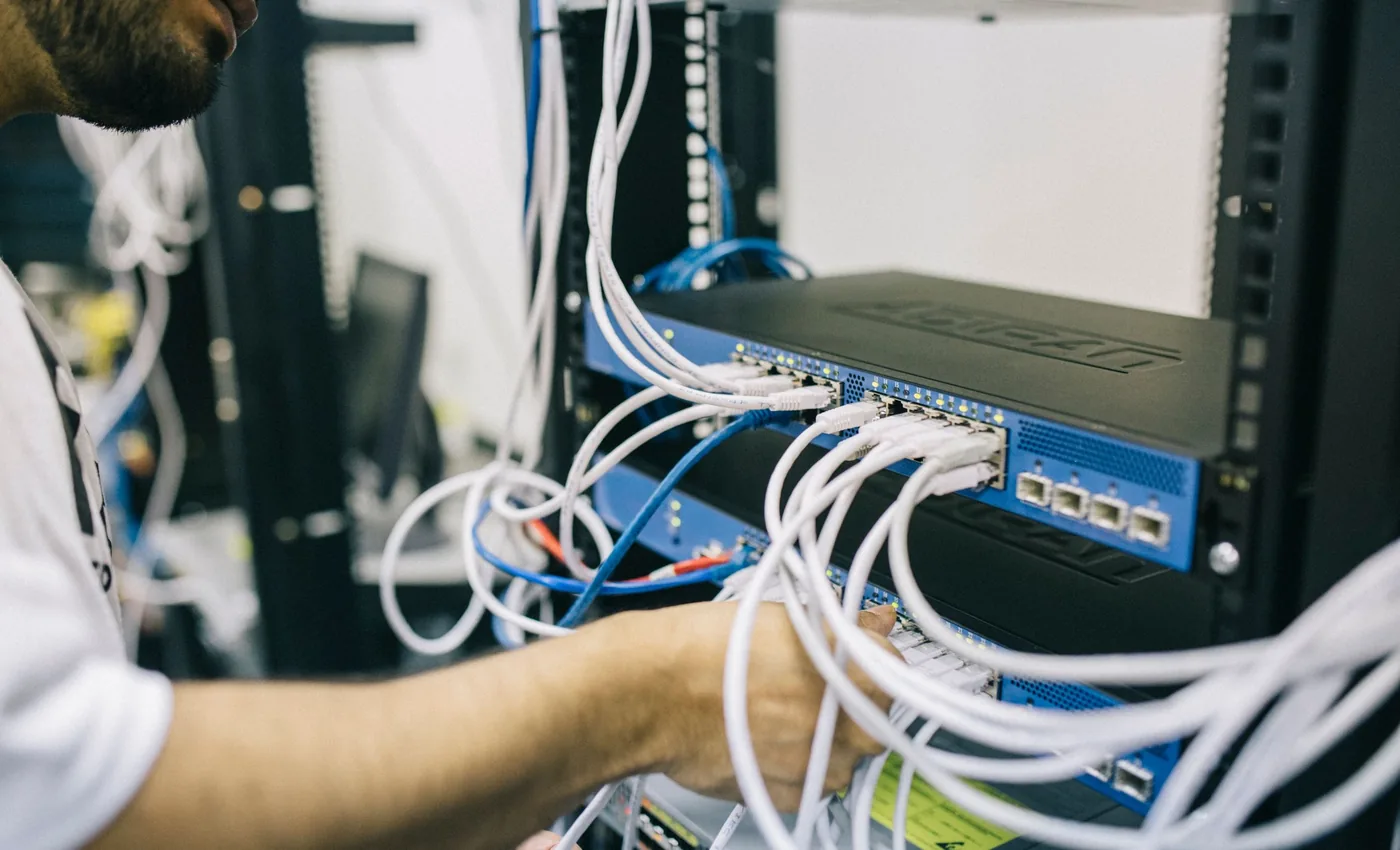 Network engineer working on business infrastructure